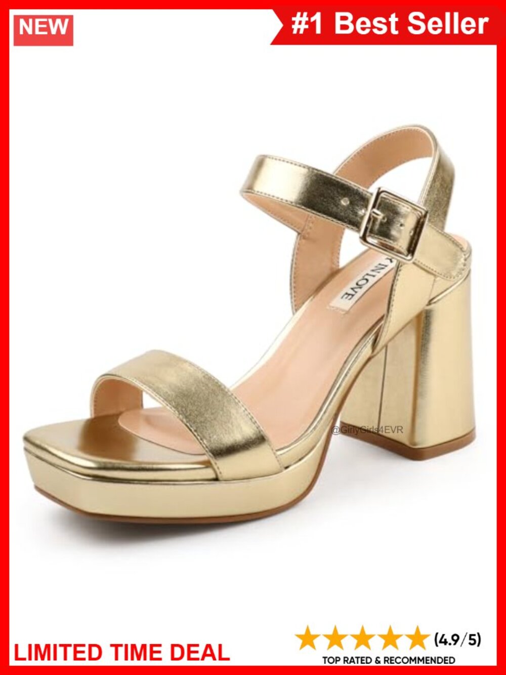 Women's Chunky Block Heel Platform Sandals with Ankle Strap Open Toe